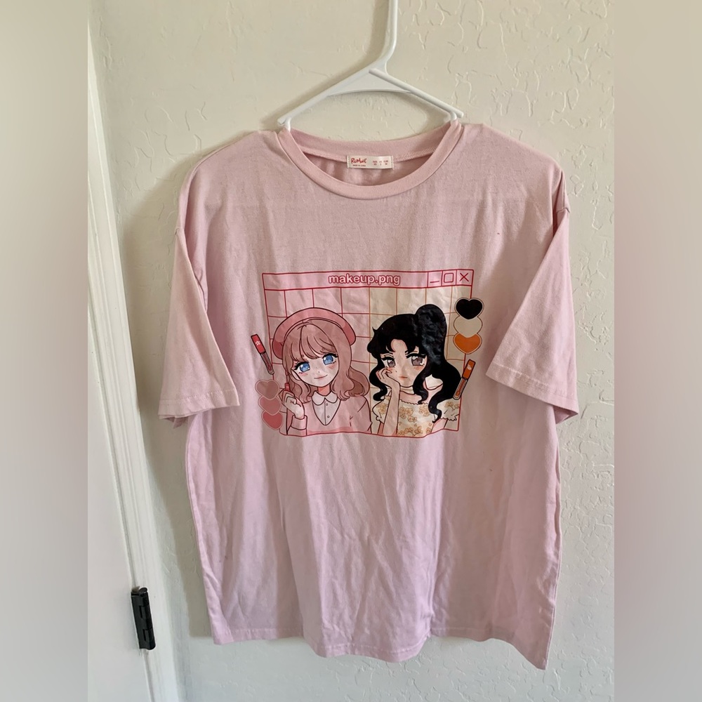 Anime Girl Makeup Graphic Tee